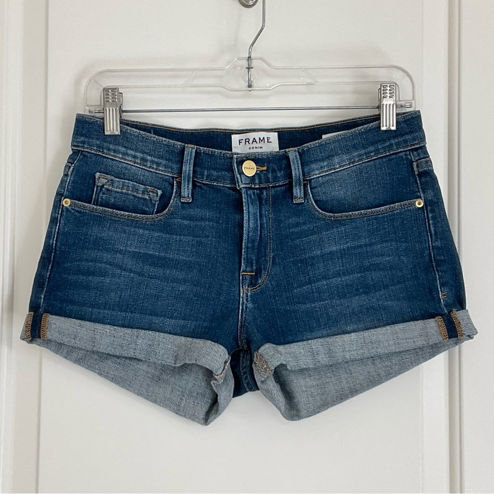 Frame Denim Le Cutoff Roll-Up Shorts 25